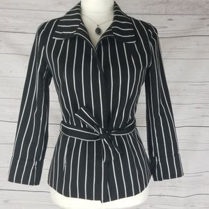 Veeko black blazer with white stripes